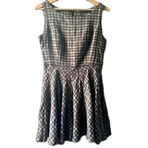 Zara gray plaid Wool jumper mini dress size medium school girl academia preppy​
